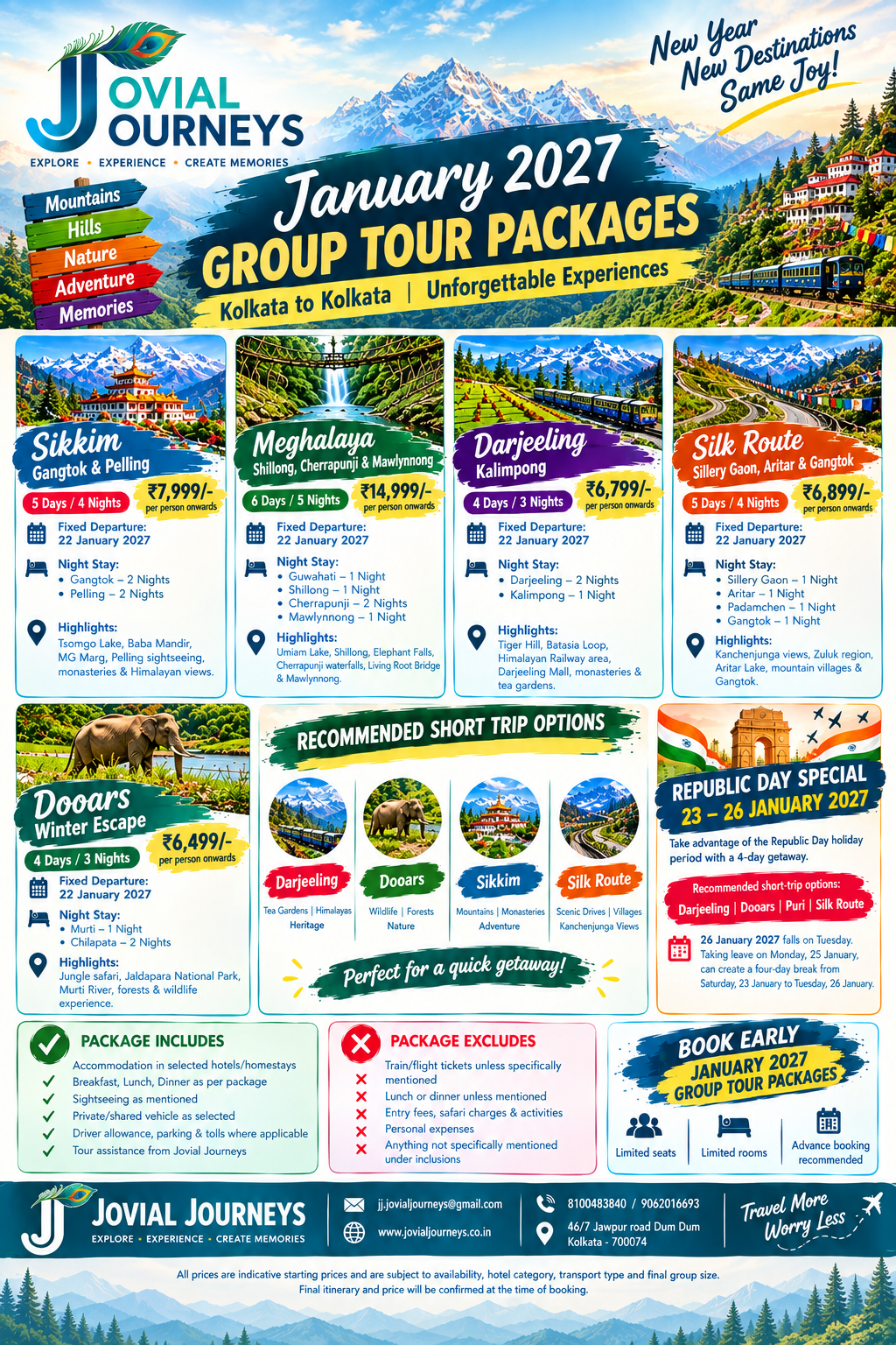 January 2027 Group Tour Packages
